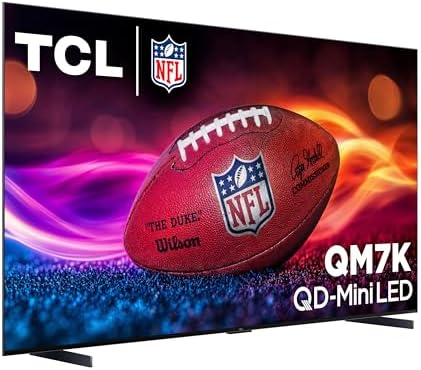 TCL 65 Inch Class QM7K Series   Mini LED QLED 4K HDR   65QM7K  2025 Model   120HZ 144HZ Anti Reflective Screen Smart Google TV Dolby Atmos Onkyo Audio   Voice Remote Alexa Gaming Streaming Television