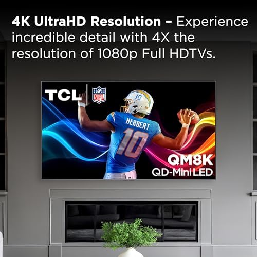 TCL 65 Inch Class QM8K Series   Mini LED QLED 4K HDR   65QM8K  2025 Model   120HZ 144HZ Anti Reflective Wide Angle Screen Smart Google TV Dolby Atmos   Voice Remote Alexa Gaming Streaming Television
