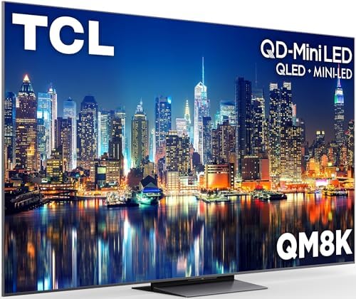 TCL 65 Inch Class QM8K Series   Mini LED QLED 4K HDR   65QM8K  2025 Model   120HZ 144HZ Anti Reflective Wide Angle Screen Smart Google TV Dolby Atmos   Voice Remote Alexa Gaming Streaming Television