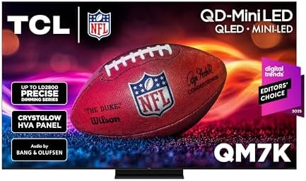 TCL 65 Inch Class QM7K Series   Mini LED QLED 4K HDR   65QM7K  2025 Model   120HZ 144HZ Anti Reflective Screen Smart Google TV Dolby Atmos Onkyo Audio   Voice Remote Alexa Gaming Streaming Television