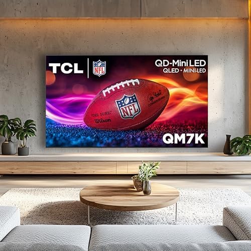 TCL 65 Inch Class QM7K Series   Mini LED QLED 4K HDR   65QM7K  2025 Model   120HZ 144HZ Anti Reflective Screen Smart Google TV Dolby Atmos Onkyo Audio   Voice Remote Alexa Gaming Streaming Television