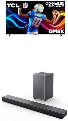 TCL 65 Inch Class QM8K Series QD Mini LED 4K UHD Google Smart TV  65QM8K  2025 Model    S45H S Class 2 0 Channel Sound Bar with Dolby Atmos