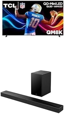 TCL 65 Inch Class QM8K Series QD Mini LED 4K UHD Google Smart TV  65QM8K  2025 Model    S45H S Class 2 0 Channel Sound Bar with Dolby Atmos