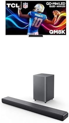 TCL 65 Inch Class QM8K Series QD Mini LED 4K UHD Google Smart TV  65QM8K  2025 Model    S45H S Class 2 0 Channel Sound Bar with Dolby Atmos
