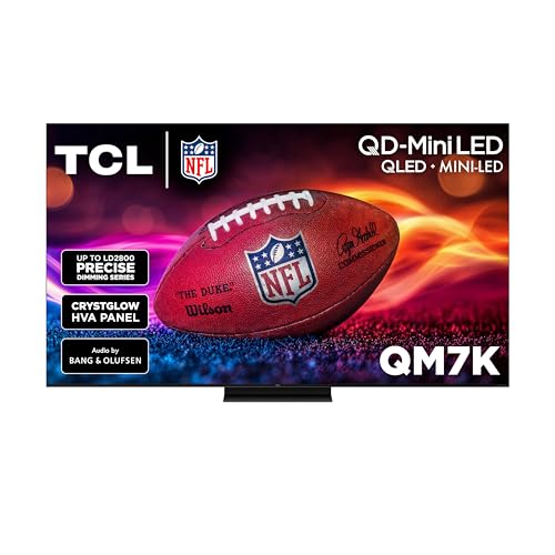 TCL 75-Inch Class QM7K Series QD-Mini LED 4K UHD Google Smart TV Best Premium Mini-LED TV - QLED, 144hz, 288hz Gaming Rate, Anti-Reflective Screen, Bang & Olufsen Audio, Atmos (75QM7K, 2025 Model)