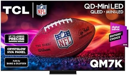 TCL 75 Inch Class QM7K Series   Mini LED QLED 4K HDR   75QM7K  2025 Model   120HZ 144HZ Anti Reflective Screen Smart Google TV Dolby Atmos Onkyo Audio   Voice Remote Alexa Gaming Streaming Television