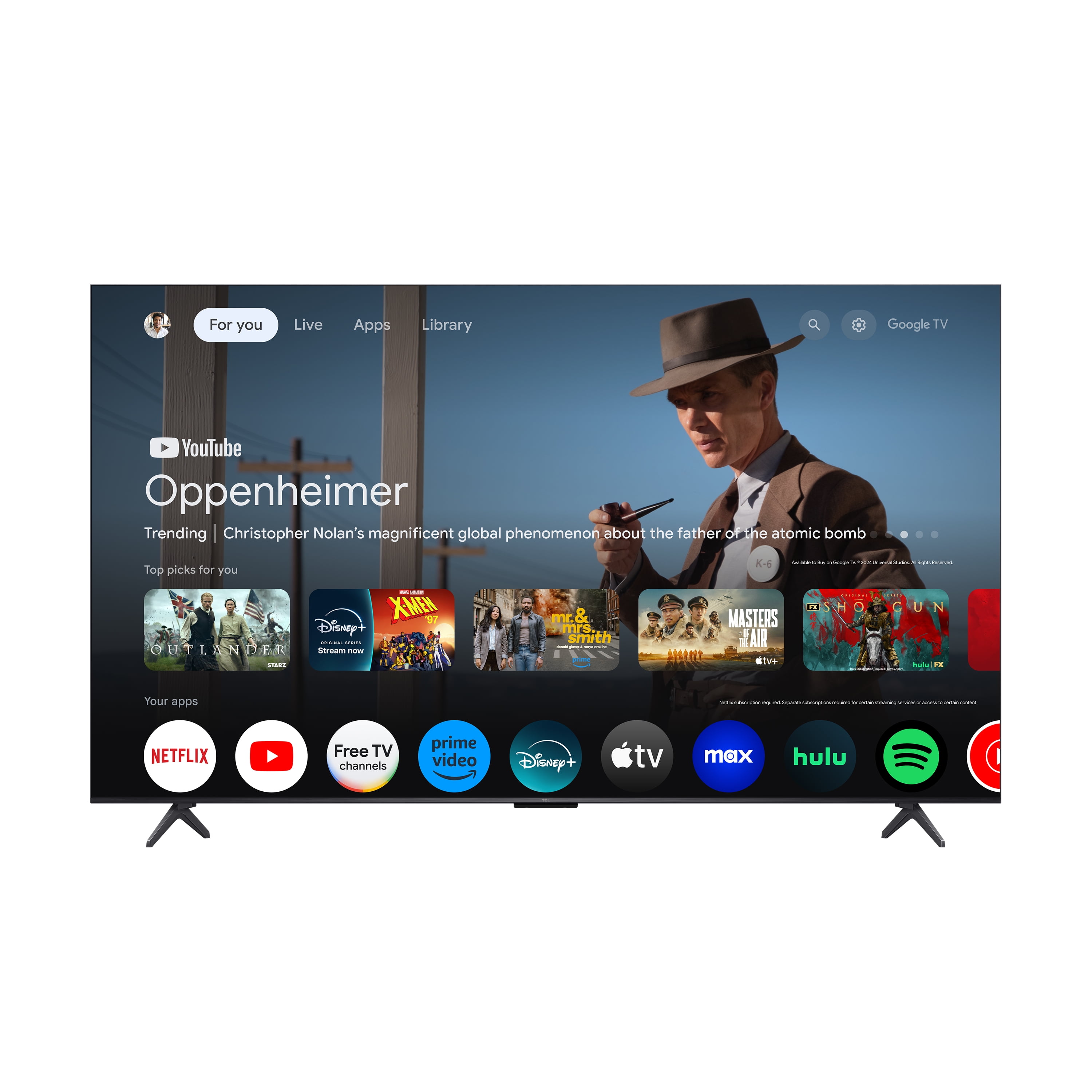 TCL 75" QM6K Serie QD-Mini LED QLED 4K UHD Smart TV con Google TV (Nuevo 2025) 75QM6K