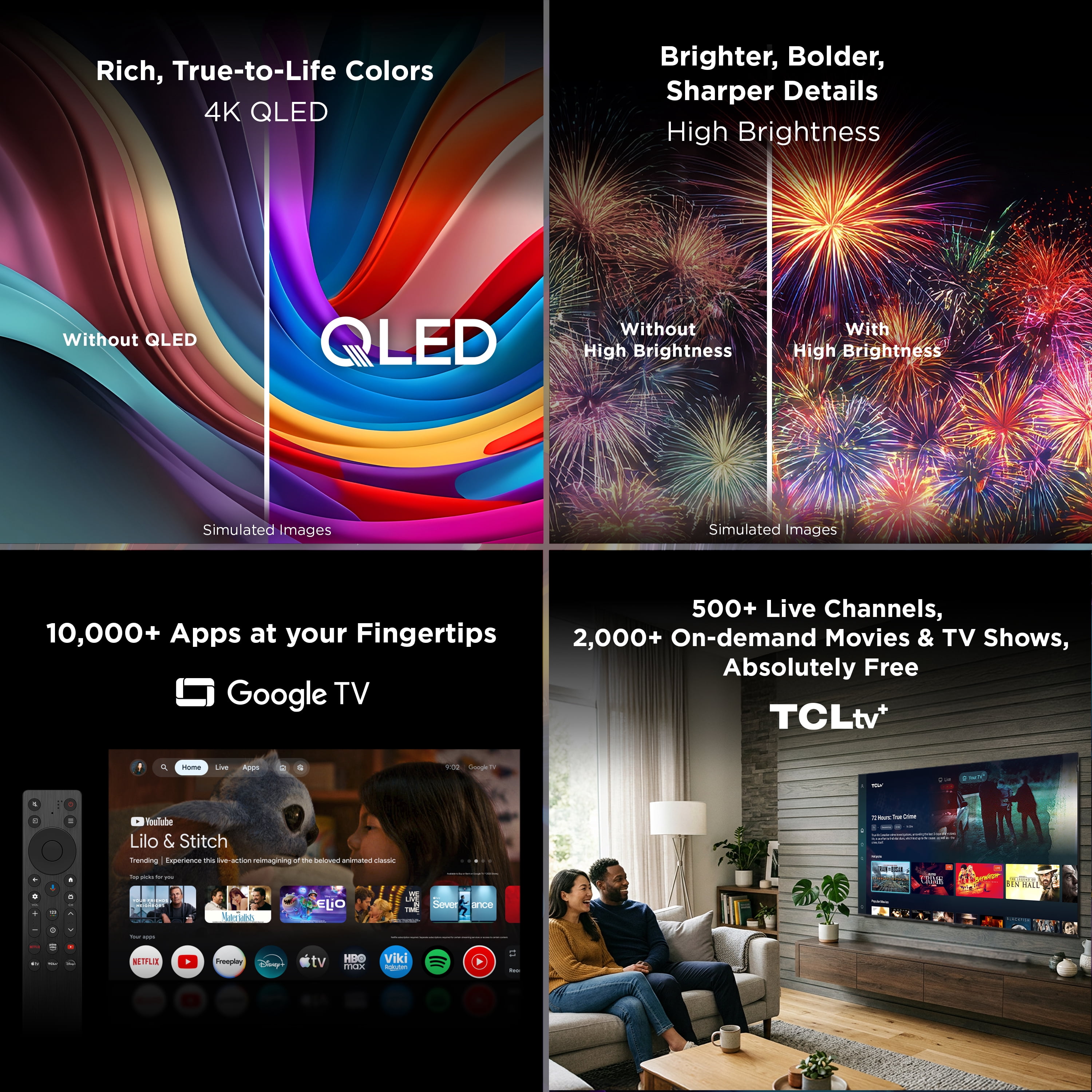 TCL 75" Q Series QLED 4K UHD HDR Smart Google TV  NEW 2025    Dolby Vision  Dolby Atmos  Motion Rate 240  HDR 10   Auto Game Mode   75Q51K