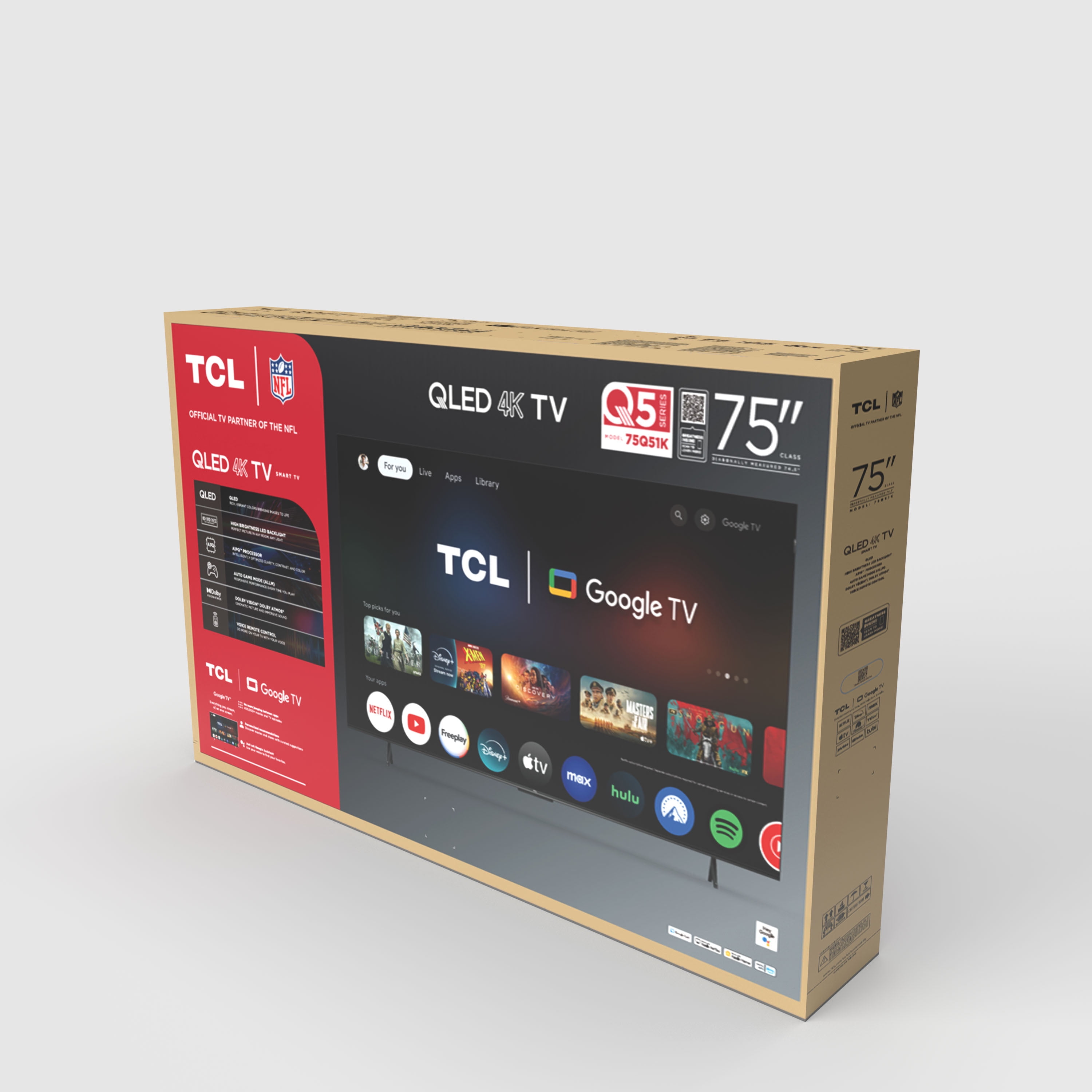 TCL 75" Q Series QLED 4K UHD HDR Smart Google TV  NEW 2025    Dolby Vision  Dolby Atmos  Motion Rate 240  HDR 10   Auto Game Mode   75Q51K