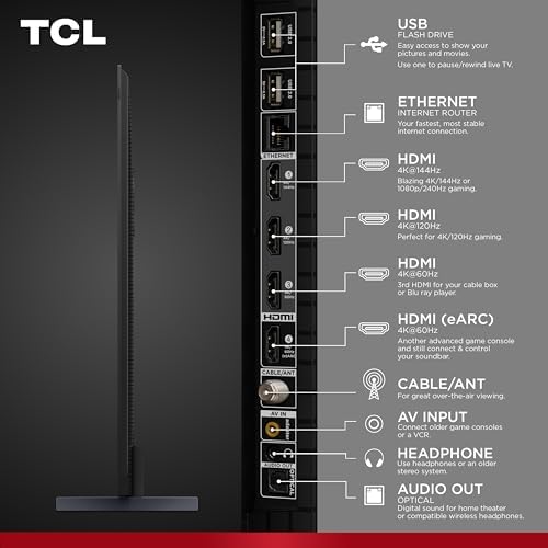 TCL 98 Inch Q65 QLED 4K UHD Smart TV with Google TV  98Q651G  2024 Model  Dolby Vision  Dolby Atmos  HDR Pro   Game Accelerator Enhanced Gaming  Voice Remote  Works with Alexa  Streaming Television