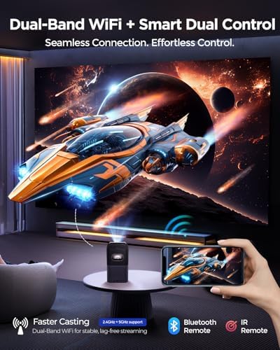TCL A1s Smart Projector 4K Support  Compatible with Google TV & Netflix  WIFI and Bluetooth  Auto Focus Keystone  Native 1080p  16W Dolby Audio  Movie Projector for Home Theater with Portable Case