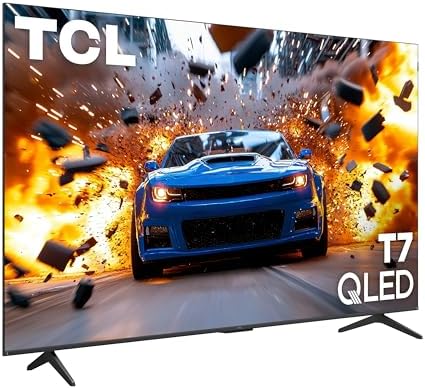 TCL Amazon Exclusive 75 Inch Class T7 Series   4K QLED HDR Lag Free Smart Google TV   75T7  2025 Model   120Hz 144Hz High Brightness  Dolby Atmos  Alexa Voice Remote AI Streaming Gaming Television