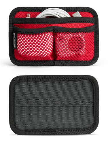 TCM3 Mini EDC Organizer Board  Backpack Accessories with Open Pocket & Mesh Pocket  Utility Admin Bag Insert Panel Hook and Loop Modular Organizer for Daily Carry Red