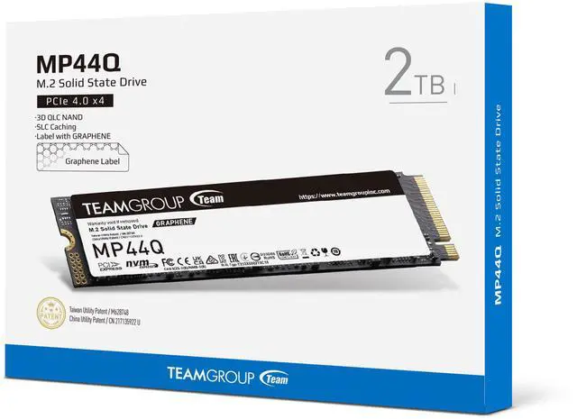 TEAMGROUP MP44Q 2TB PCIe Gen4 x4 M 2 2280 SSD Laptop & Desktop & NUC & NAS compatible  Speed up to 7400MB/s  TM8FFD002T0C101