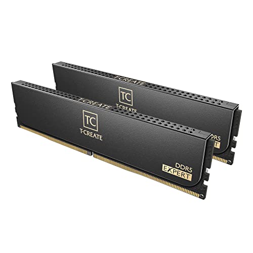 TEAMGROUP T Create Expert CL30 Overclocking 10L DDR5 32GB Kit  2 x 16GB  6000MHz  PC5 48000  Intel XMP 3 0 & AMD Expo Compatible Desktop Memory Module Ram Black   CTCED532G6000HC30DC01