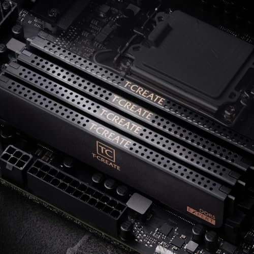 TEAMGROUP T Create Expert CL30 Overclocking 10L DDR5 32GB Kit 2 x 16GB 6000MHz PC5 48000 Intel XMP 3 0 & AMD Expo Compatible Desktop Memory Module Ram Black CTCED532G6000HC30DC01