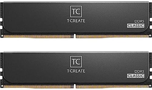 TEAMGROUP T Create Expert Overclocking 10L DDR5 96GB Kit  2 x 48GB  6400MHz  PC5 51200  CL32 M DIE Desktop Memory Module Ram Black   CTCED596G6400HC32ADC01