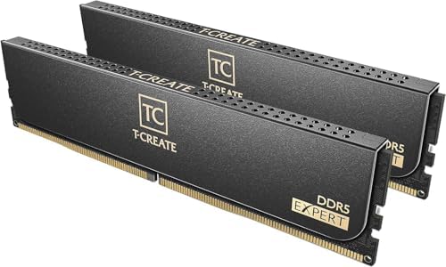 TEAMGROUP T Create Expert Overclocking 10L DDR5 96GB Kit  2 x 48GB  6400MHz  PC5 51200  CL32 M DIE Desktop Memory Module Ram Black   CTCED596G6400HC32ADC01