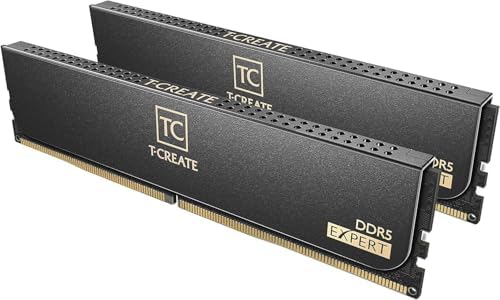 TEAMGROUP T Create Expert Overclocking 10L DDR5 96GB Kit  2 x 48GB  6400MHz  PC5 51200  CL32 M DIE Desktop Memory Module Ram Black   CTCED596G6400HC32ADC01