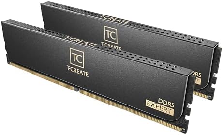 TEAMGROUP T Create Expert Overclocking 10L CL36 DDR5 96GB Kit  2 x 48GB  6800MHz  PC5 54400  Intel XMP 3 0 & AMD Expo Compatible M DIE Desktop Memory Module Ram Black   CTCED596G6800HC36DDC01