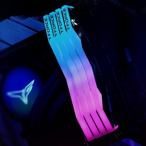TEAMGROUP T Force Delta RGB DDR5 Ram 64GB  2x32GB  6400MHz PC5 51200 CL30 M DIE Desktop Memory Module Ram for 600 700 Series Chipset XMP 3 0 Ready Black FF3D564G6400HC30CDC01