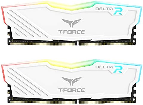 TEAMGROUP T-Force Delta RGB DDR4 16 GB (2 x 8 GB) 3600 MHz (PC4-28800) CL18 Módulo de memoria RAM de escritorio para juegos TF4D416G3600HC18JDC01 - Blanco
