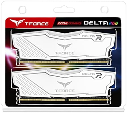 TEAMGROUP T-Force Delta RGB DDR4 16 GB (2 x 8 GB) 3600 MHz (PC4-28800) CL18 Módulo de memoria RAM de escritorio para juegos TF4D416G3600HC18JDC01 - Blanco