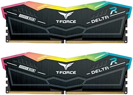 TEAMGROUP T Force Delta RGB DDR5 Ram 32GB  2x16GB  6000MHz PC5 48000 CL30 Intel XMP 3 0 & AMD Expo Compatible Desktop Memory Module Ram White FF4D532G6000HC30DC01