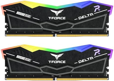 TEAMGROUP T Force Delta RGB DDR5 Ram 32GB  2x16GB  6000MHz PC5 48000 CL30 Intel XMP 3 0 & AMD Expo Compatible Desktop Memory Module Ram White FF4D532G6000HC30DC01