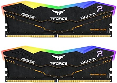 TEAMGROUP T Force Delta RGB DDR5 Ram 32GB  2x16GB  6000MHz PC5 48000 CL30 Intel XMP 3 0 & AMD Expo Compatible Desktop Memory Module Ram White FF4D532G6000HC30DC01