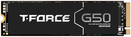 TEAMGROUP T Force G50 512GB SLC Caching 3D TLC NAND NVMe InnoGrit PCIe Gen4x4 M 2 2280 Gaming SSD with Ultra Thin Graphene Heat Spreader Works with PS5 Read/Write 5000/2500 MB/s TM8FFE512G0C129