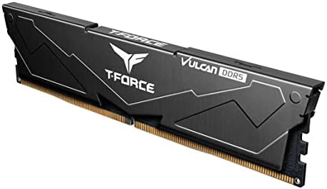 TEAMGROUP T Force Vulcan DDR5 32GB  2x16GB  6000MHz  PC5 48000  CL38 Desktop Memory Module Ram  Black  for Chipset 600 700 Series XMP 3 0 Ready   FLBD532G6000HC38ADC01