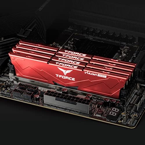 TEAMGROUP T Force Vulcan DDR5 32GB  2x16GB  6000MHz  PC5 48000  CL38 Desktop Memory Module Ram  Black  for Chipset 600 700 Series XMP 3 0 Ready   FLBD532G6000HC38ADC01