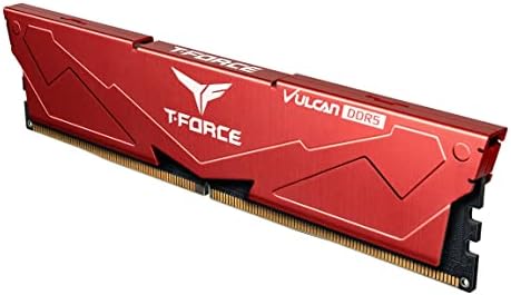 TEAMGROUP T Force Vulcan DDR5 32GB  2x16GB  6000MHz  PC5 48000  CL38 Desktop Memory Module Ram  Black  for Chipset 600 700 Series XMP 3 0 Ready   FLBD532G6000HC38ADC01