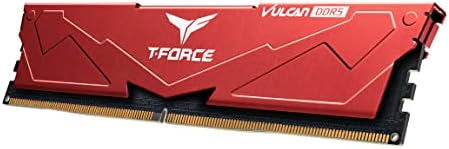 TEAMGROUP T Force Vulcan DDR5 32GB  2x16GB  6000MHz  PC5 48000  CL38 Desktop Memory Module Ram  Black  for Chipset 600 700 Series XMP 3 0 Ready   FLBD532G6000HC38ADC01