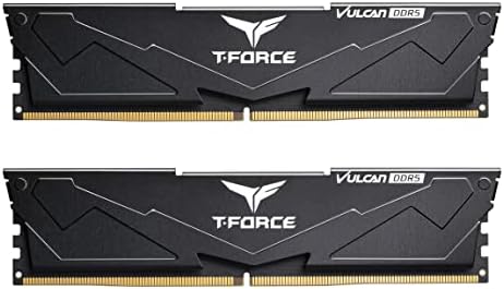 TEAMGROUP T Force Vulcan DDR5 32GB  2x16GB  6000MHz  PC5 48000  CL30 Intel XMP 3 0 & AMD Expo Compatible Desktop Memory Ram Black FLBD532G6000HC30DC01