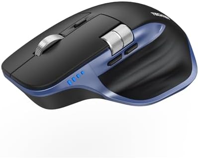 TECKNET Wireless Mouse  Bluetooth Mouse  BT5 3/5 0 & 2 4G  Rechargeable Ergonomic Optical Mouse with 6 Adjustable DPI  Side Scroll  Quiet Clicks  USB A Receiver  7 Buttons  Wide Compatibility   Black