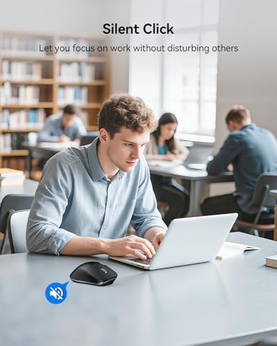 TECKNET Wireless Mouse  Bluetooth Mouse  BT5 3/5 0 & 2 4G  Rechargeable Ergonomic Optical Mouse with 6 Adjustable DPI  Side Scroll  Quiet Clicks  USB A Receiver  7 Buttons  Wide Compatibility   Black