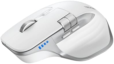 TECKNET Wireless Mouse  Bluetooth Mouse  BT5 3/5 0 & 2 4G  Rechargeable Ergonomic Optical Mouse with 6 Adjustable DPI  Side Scroll  Quiet Clicks  USB A Receiver  7 Buttons  Wide Compatibility   Black