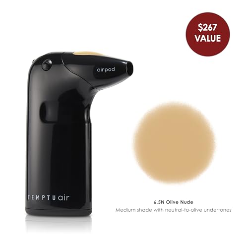 TEMPTU Air Airbrush Starter Kit  Cordless Professional At Home Airbrush Makeup Travel Friendly Anti Aging  Long Wear  Buildable Foundation For Healthy Skin