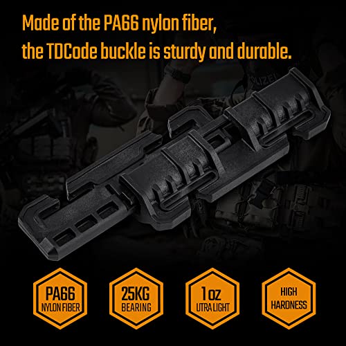 TGCodeG6 Quick Release Connect Buckles  No Sew  Easy to Operate  2 Pack PA66 Nylon  Ideal for 1 Inch/25mm Webbing Backpacks  Fanny Packs & Shoulder Straps  Molle System Comp