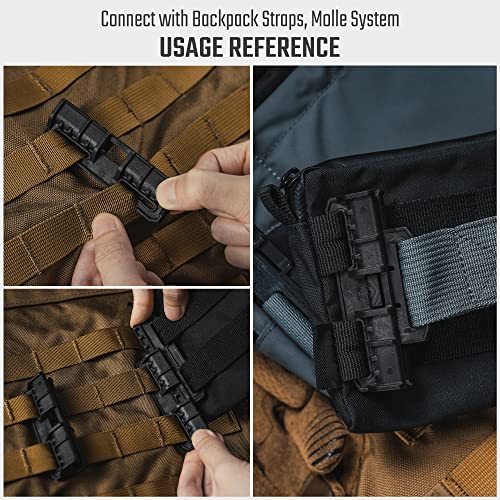 TGCodeG6 Quick Release Connect Buckles  No Sew  Easy to Operate  2 Pack PA66 Nylon  Ideal for 1 Inch/25mm Webbing Backpacks  Fanny Packs & Shoulder Straps  Molle System Comp