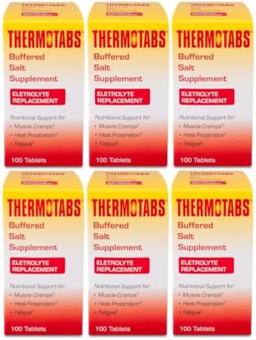 THERMOTABS Salt Supplement Buffered Tablets 100 Tablets  Pack of 6