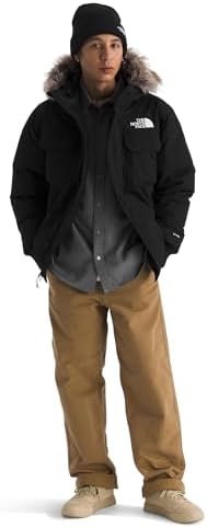 THE NORTH FACE Mens McMurdo Bomber Jacket   Waterproof  Waterfowl Down Insulation  Hooded Jacket