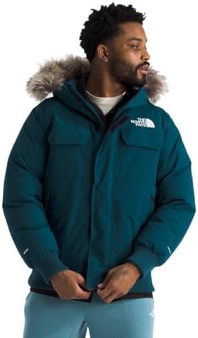 THE NORTH FACE Mens McMurdo Bomber Jacket   Waterproof  Waterfowl Down Insulation  Hooded Jacket