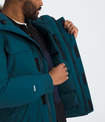 THE NORTH FACE Mens McMurdo Bomber Jacket   Waterproof  Waterfowl Down Insulation  Hooded Jacket