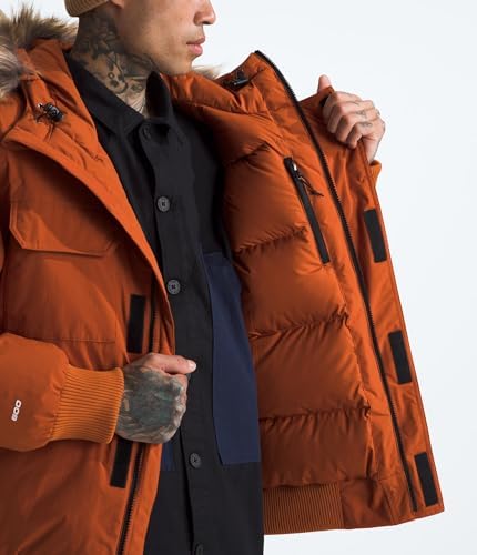 THE NORTH FACE Mens McMurdo Bomber Jacket   Waterproof  Waterfowl Down Insulation  Hooded Jacket