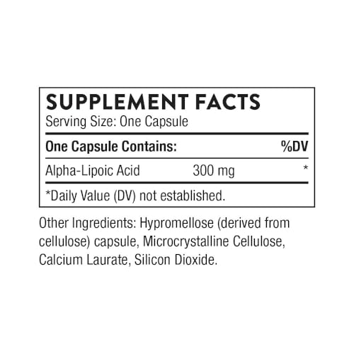THORNE - Ácido alfa-lipoico - 300 mg - Suplemento Desintoxicación hepática, apoyo antioxidante, salud nerviosa y agudeza mental* - 60 cápsulas