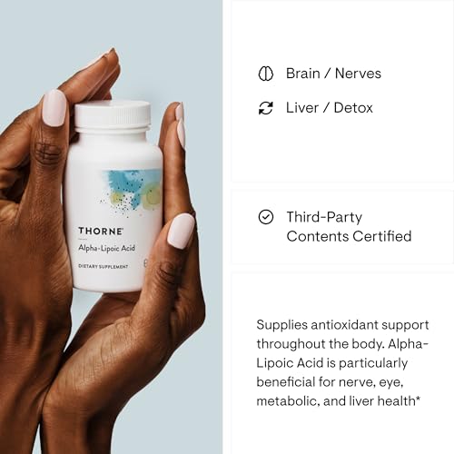 THORNE - Ácido alfa-lipoico - 300 mg - Suplemento Desintoxicación hepática, apoyo antioxidante, salud nerviosa y agudeza mental* - 60 cápsulas