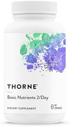 THORNE   Basic Nutrients 2/Day   Comprehensive Daily Multivitamin with Optimal Bioavailability   Vitamin and Mineral Formula   Gluten  Dairy & Soy Free   120 Capsules   60 Servings